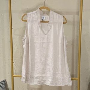 Cabi cream ruffle neck blouse